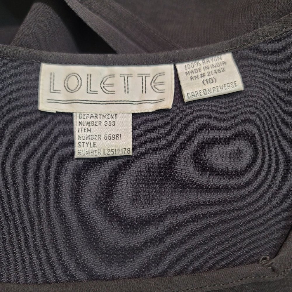 Vintage Lolette Womens Sz 10 Floral Sheer Midi Dress Lined Romantic Fairy 90s - Picture 9 of 15